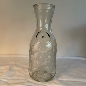 Vintage 1988 Etched Paul Masson Vineyards Wine Carafe Norman Kosarin Glass 9.5”